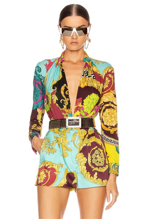 versace body|Versace print bodysuit.